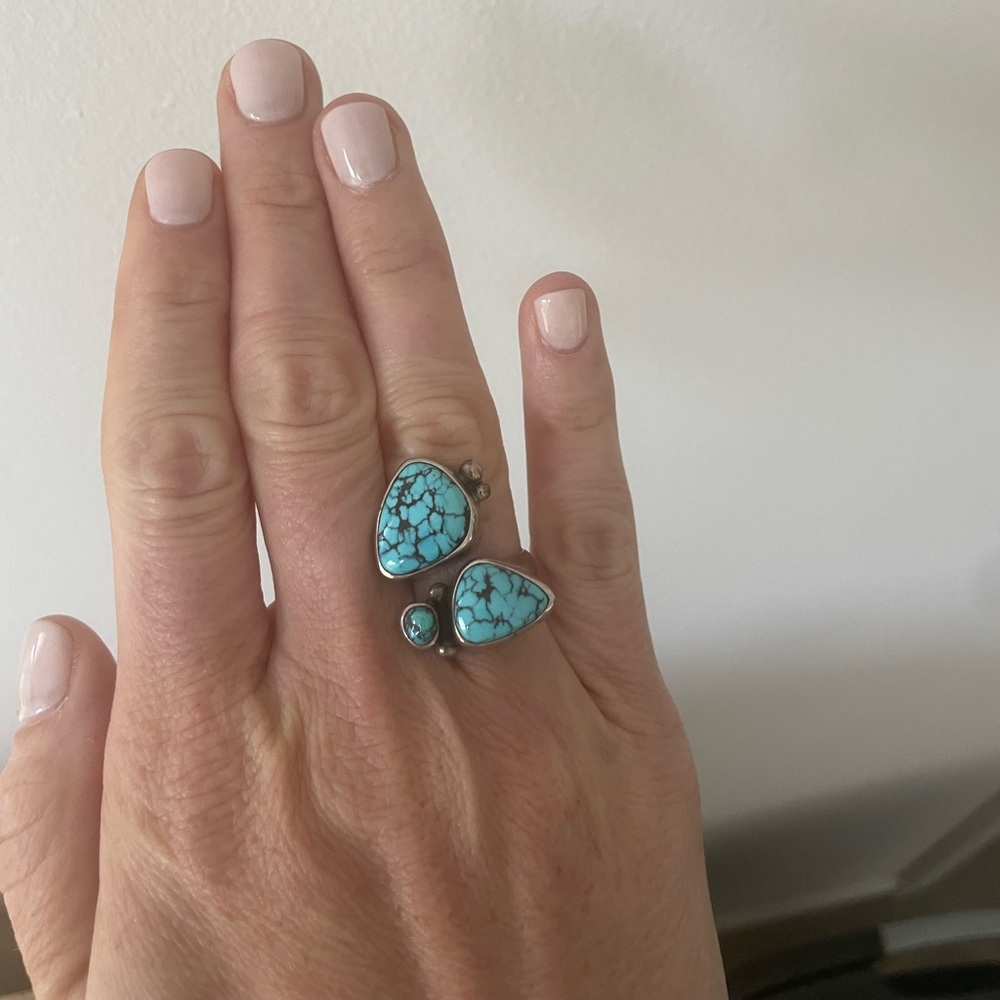 Authentic Turquoise and Sterling Silver Ring size 7